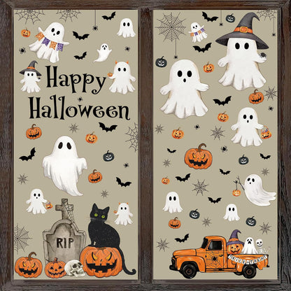 6 sheets per set with vintage pumpkin, ghost, bat, and black cat motifs