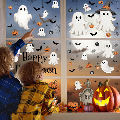 Vintage Halloween Window Clings Set – Reusable Holiday Gift for Mom Teacher and Party Hosting Friends