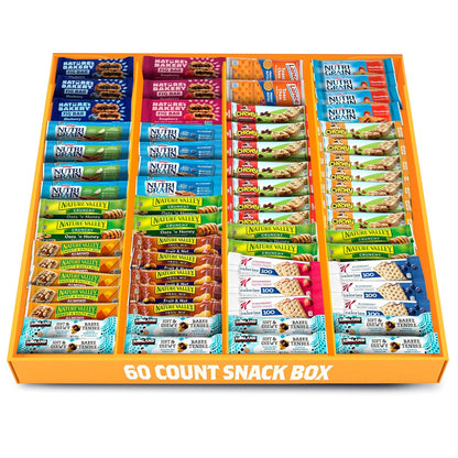 60 granola bars packaged in one bulk box