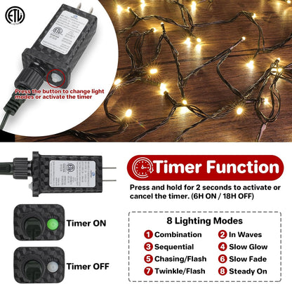 66 ft lighting length plus 10 ft lead wire (76 ft total) with 3.9-inch bulb spacing