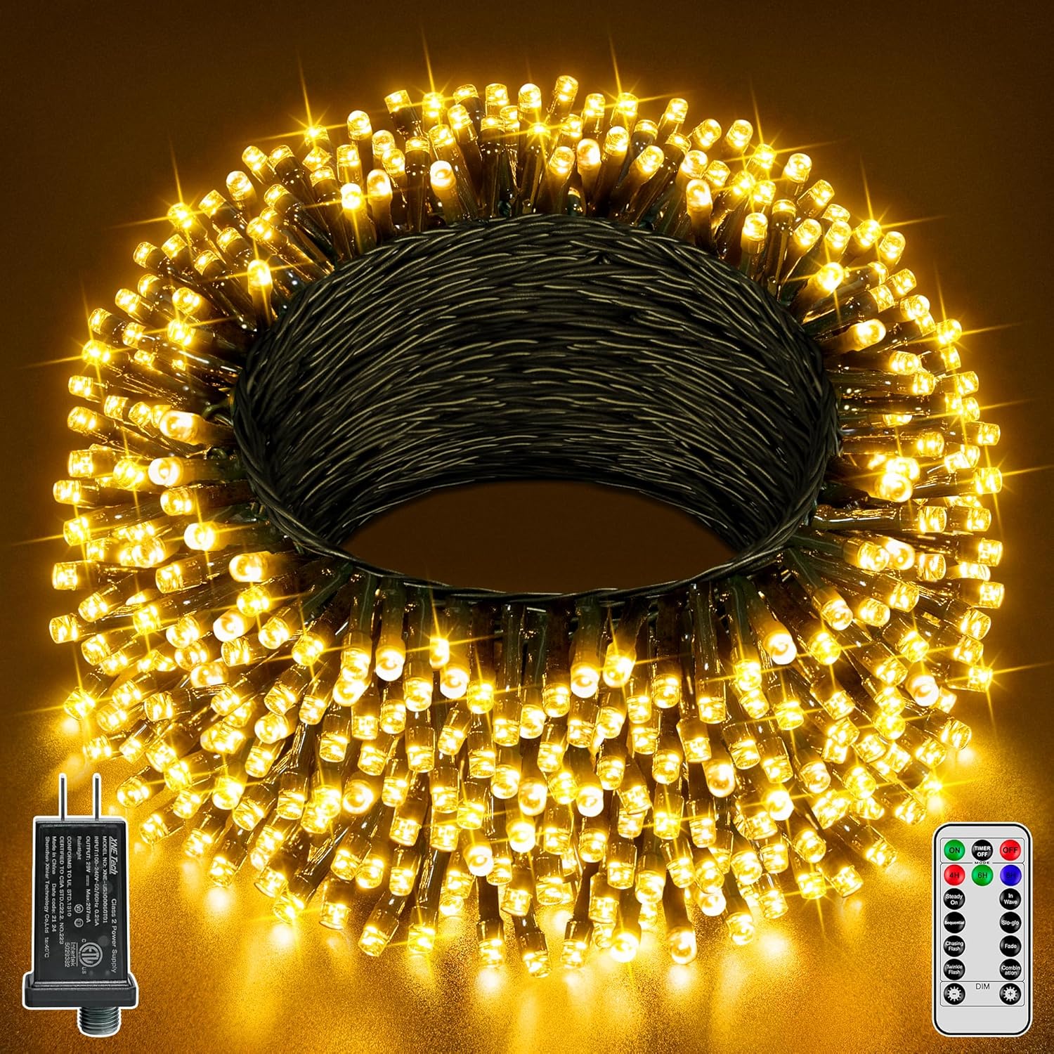 66 ft strand with 200 individual led bulbs (400 led variant available)