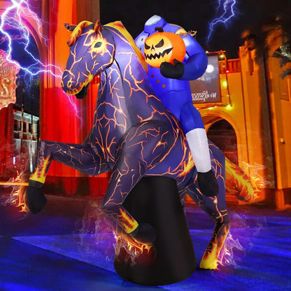 6ft long headless horseman with lightning horse design