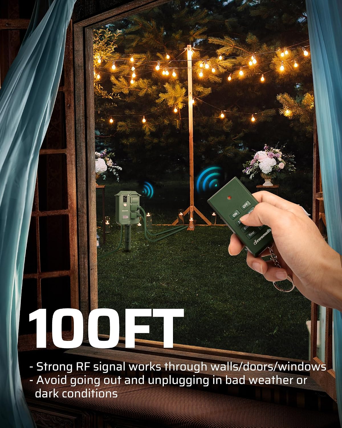 6ft sjtw extension cord for flexible stake placement