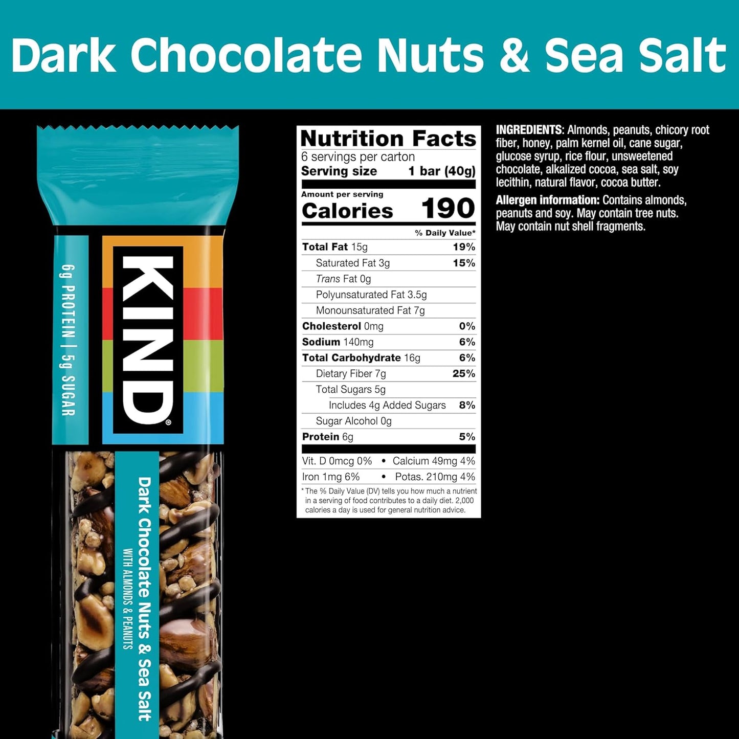 6g of protein per bar from nut sources