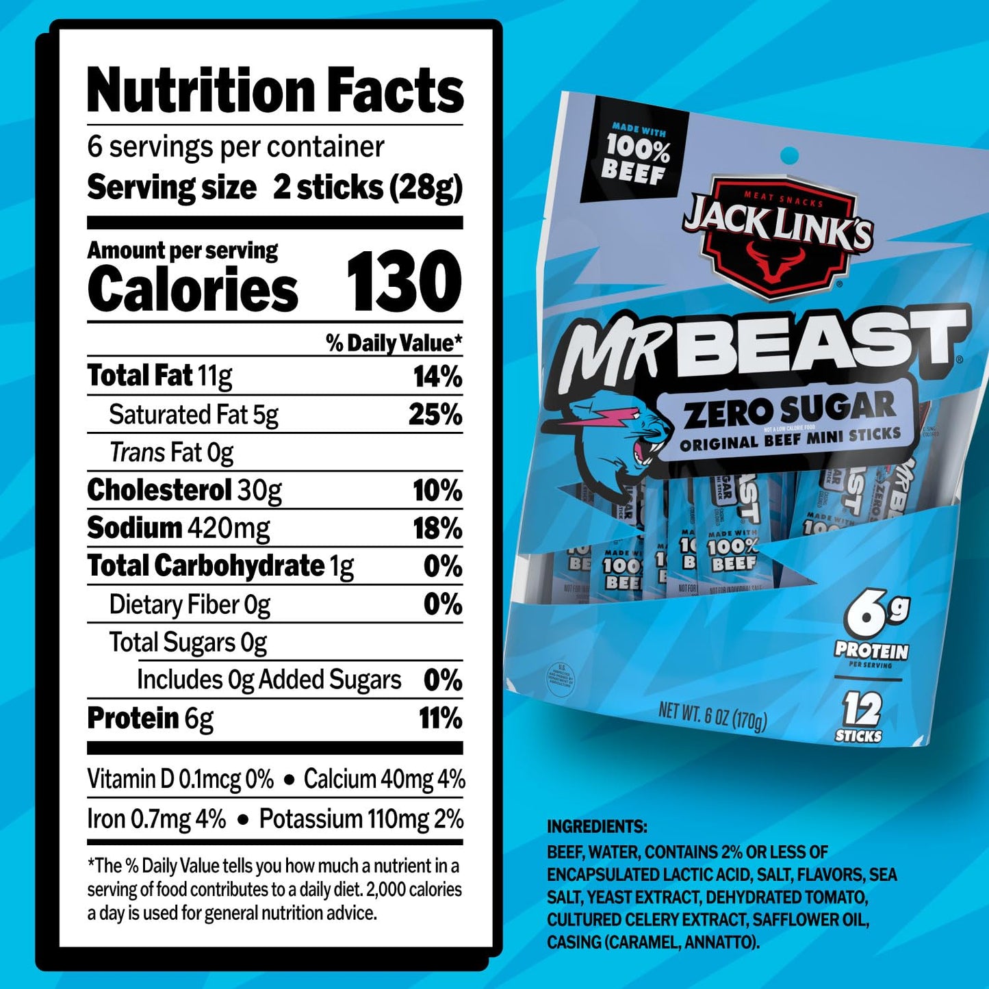 6g protein per 2 individually-wrapped mini sticks