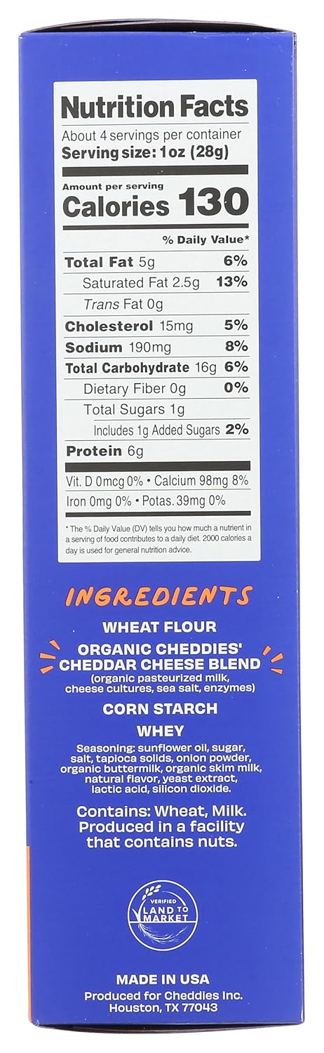 6g protein per serving (2x competing cheese crackers)