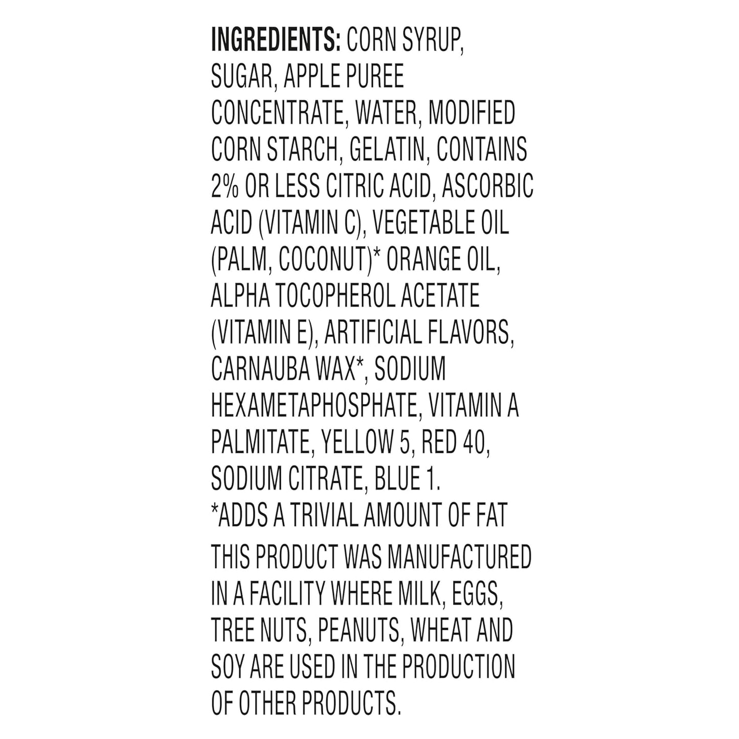 7.1% real fruit puree base in assorted fruit flavors