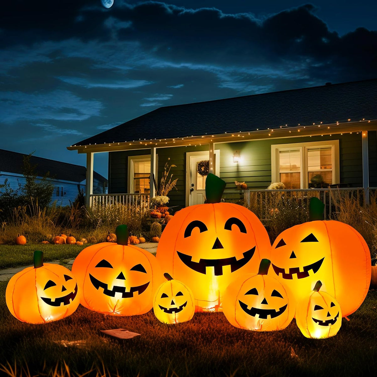7.5ft tall smiling pumpkin design