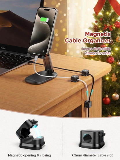 7.5mm (0.3 inch) cable slot diameter compatible with phone, usb, hdmi, and power cords