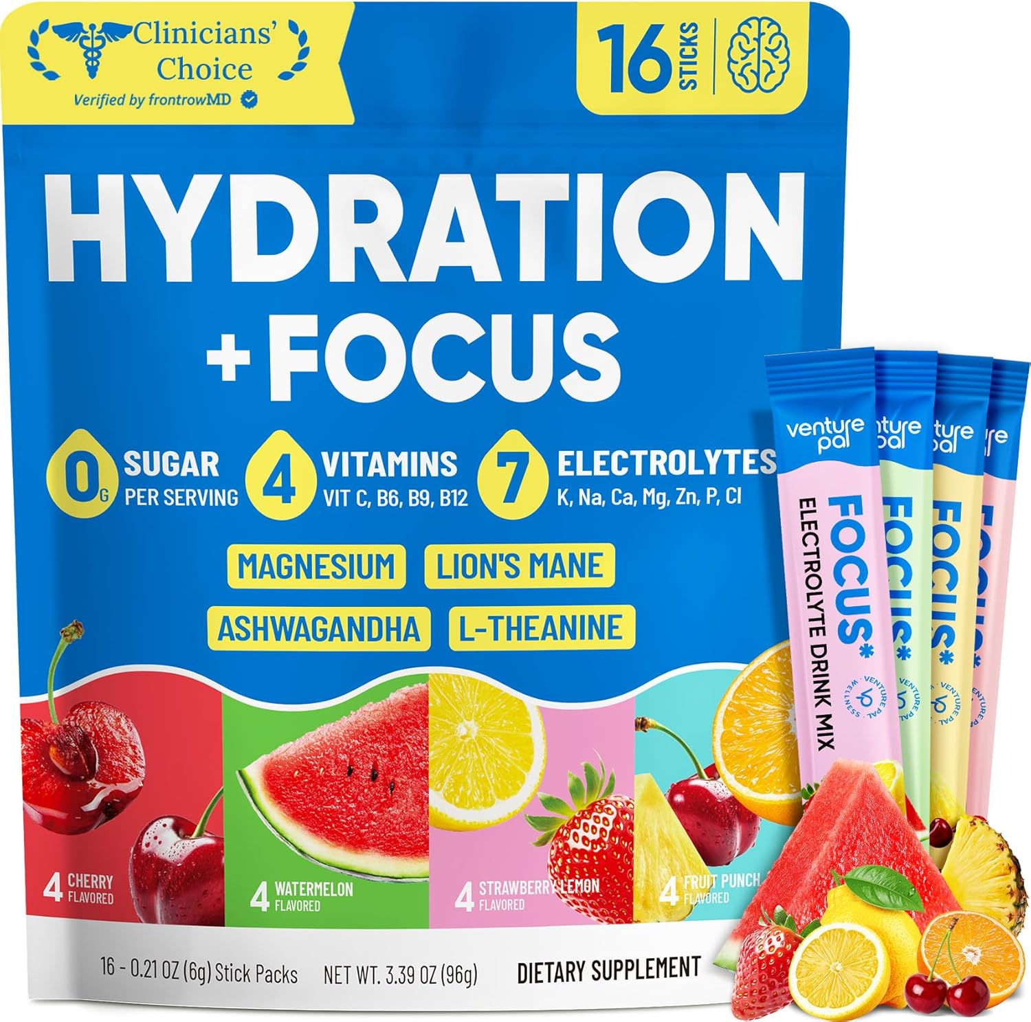7 electrolytes: sodium, magnesium, zinc, potassium, calcium, chloride, and citrate