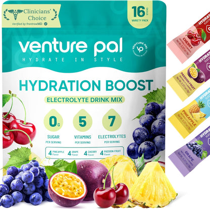 7 essential electrolytes per stick: sodium (400mg), potassium (300mg), magnesium, calcium, zinc, chloride, and citric acid