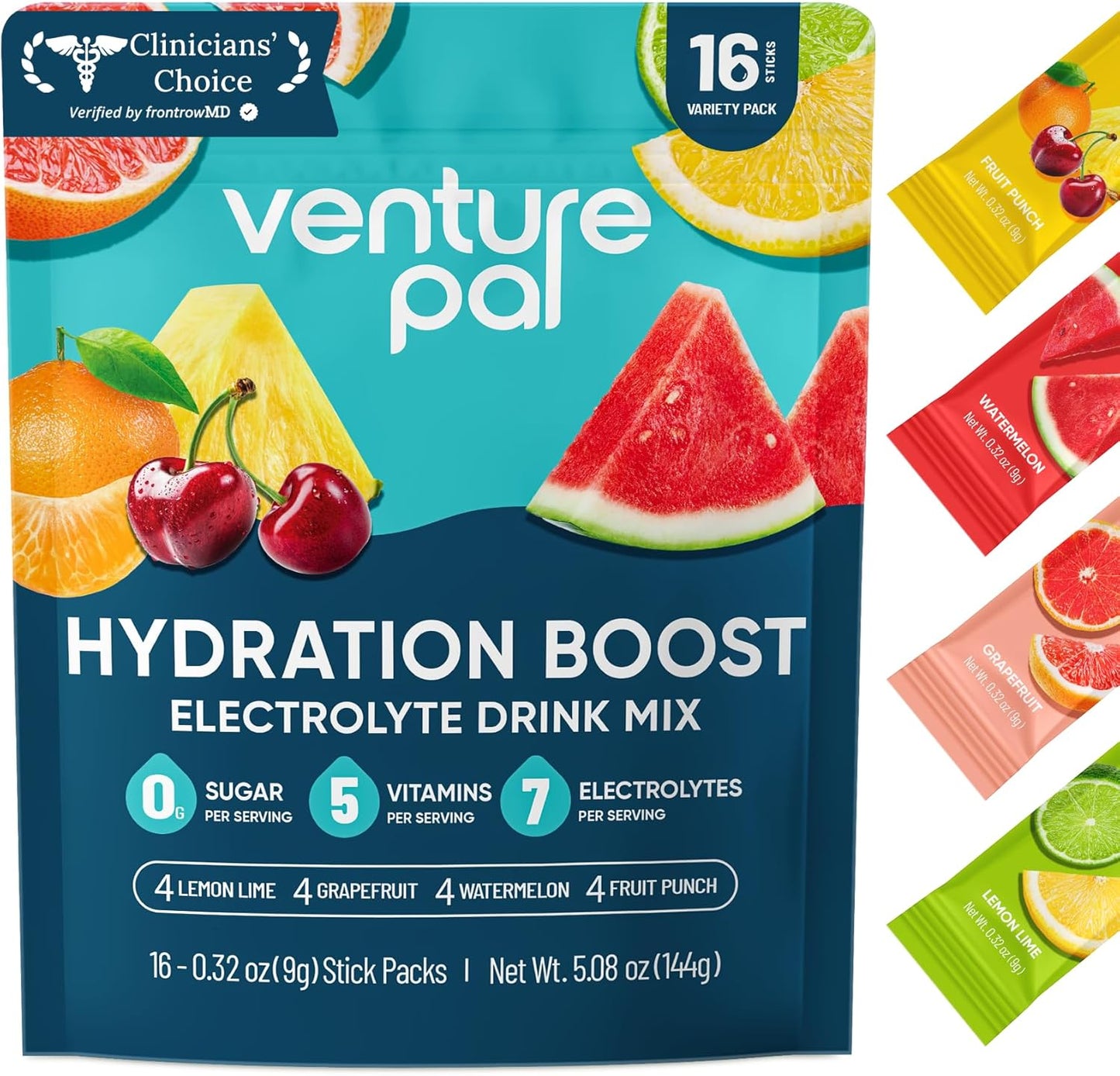 7 key electrolytes (potassium, sodium, calcium, magnesium, zinc, chloride, citric acid)