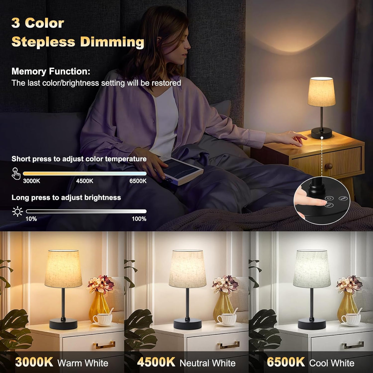 7 rgb color modes plus auto rgb cycle, also dimmable