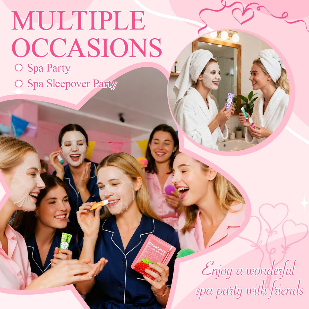 LUXCREST Bulk Spa Gift Set for Her – Pre-Wrapped Bridesmaid Thank-You Gifts with Organza Bags and Greeting Cards