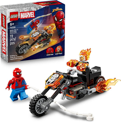 72-piece set with 2 marvel minifigures (spider-man and ghost rider)