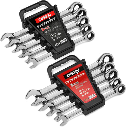 72-tooth ratchet gears requiring only 5-degree working swing arc