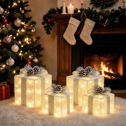 75 built-in warm white led string lights across the four boxes