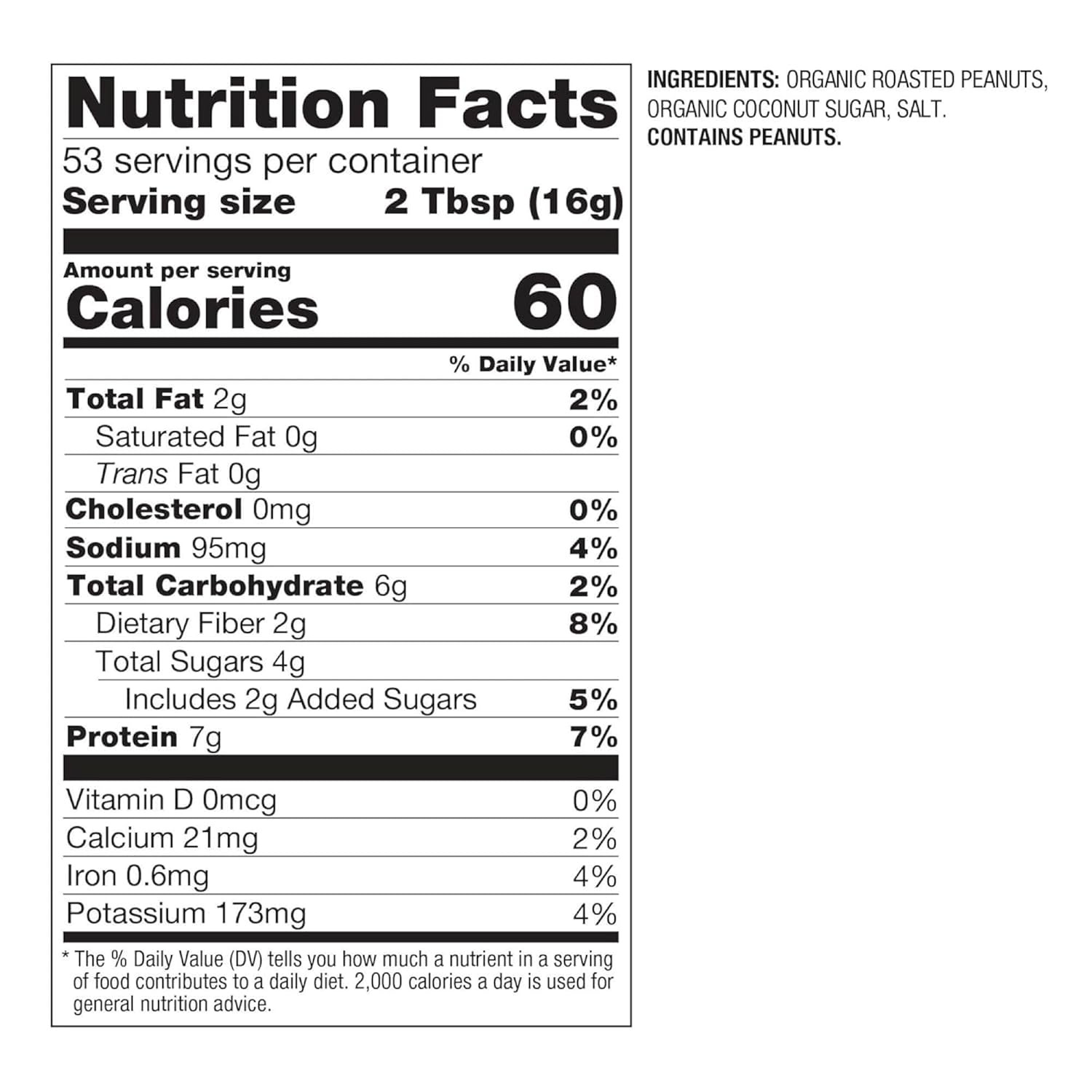 7g of protein (7% dv) per serving with only 60 calories