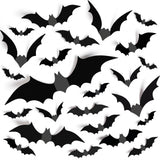 TDHDIKE Halloween Bats 140 Piece Set Safe Removable Wall Decor for Children Bedroom Nursery and Family Party Activity Supplies