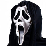 Skull Shroud Latex Mask – Eerie Housewarming Gift for Halloween Collectors, Full Head Horror Costume for Masquerade Parties