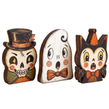 Wooden Halloween Decor – Compact Black Cat Pumpkin Signs for Clutter Free Mantel and Clean Seasonal Styling
