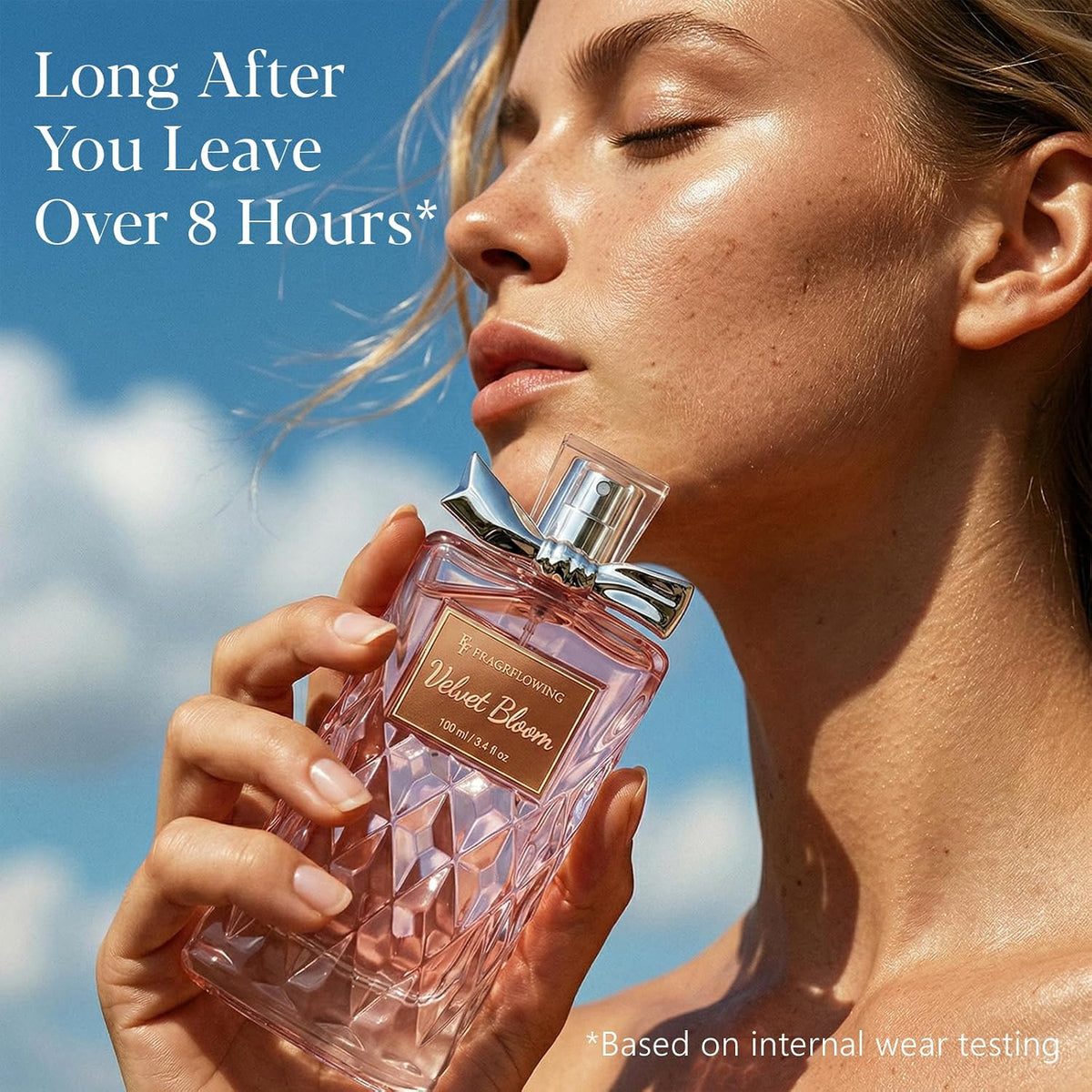8-hour scent duration with soft, skin-close projection