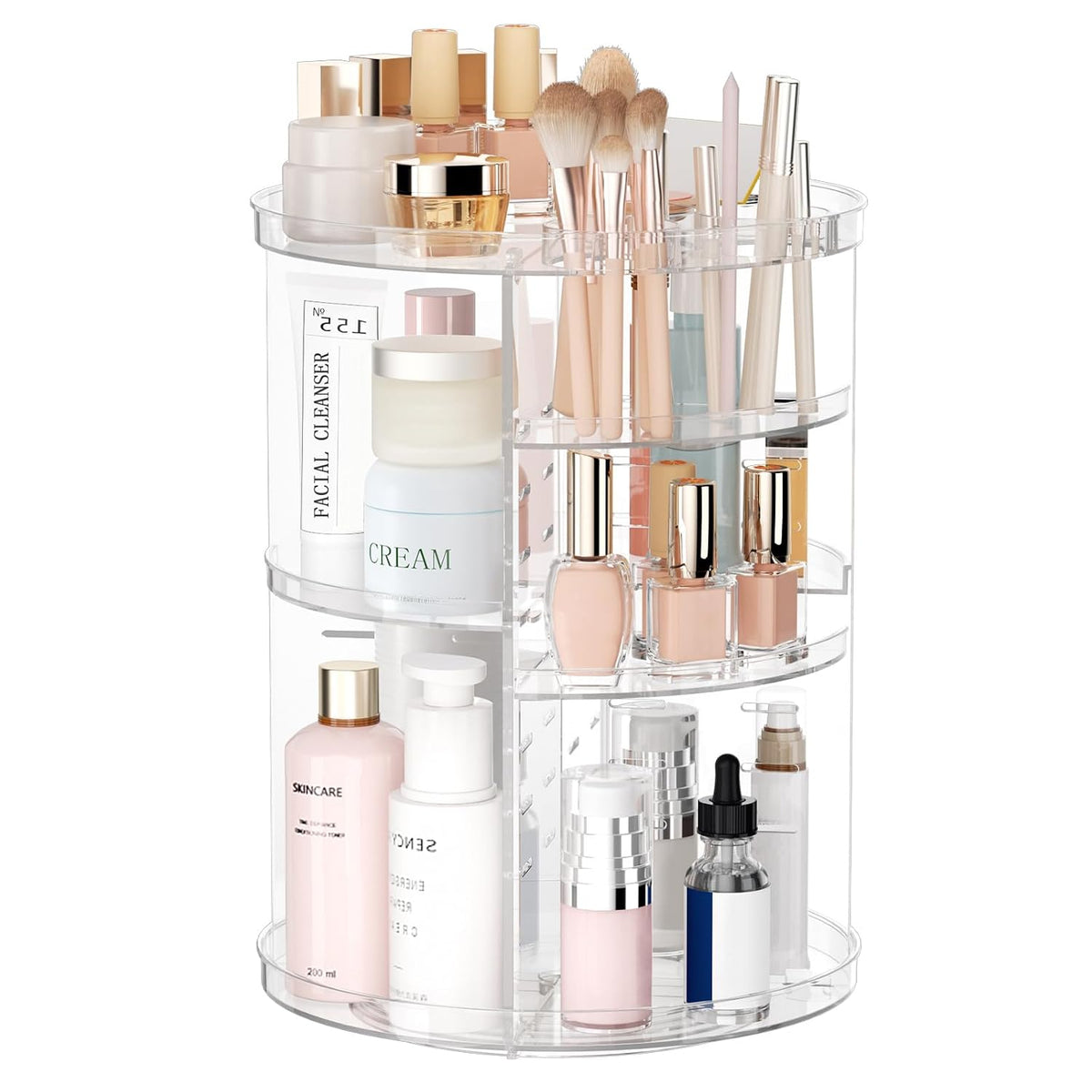 8 individually adjustable height layers for varied product sizes