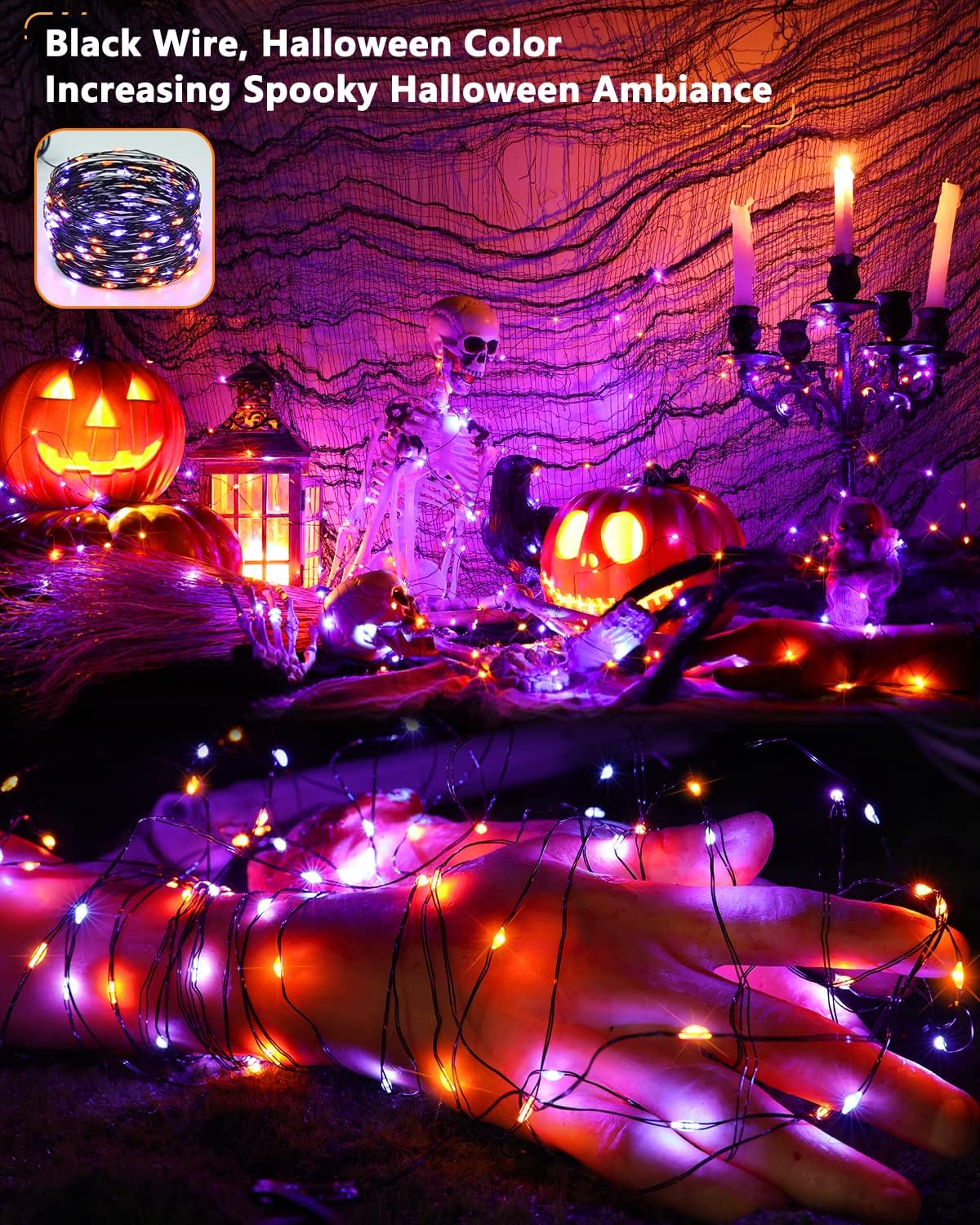 8 lighting modes (combination, fireflies, waves, fading, chasing, slow fade, twinkle, steady on) with built-in memory function