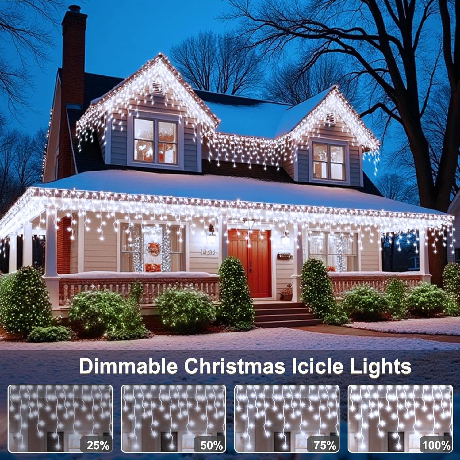 8 lighting modes including combination, in waves, sequential, slow-glow, chasing/flash, slow fade, twinkle/flash, and steady on