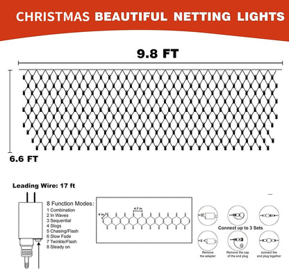 8 lighting modes including steady on, twinkle, slow fade, and chasing flash