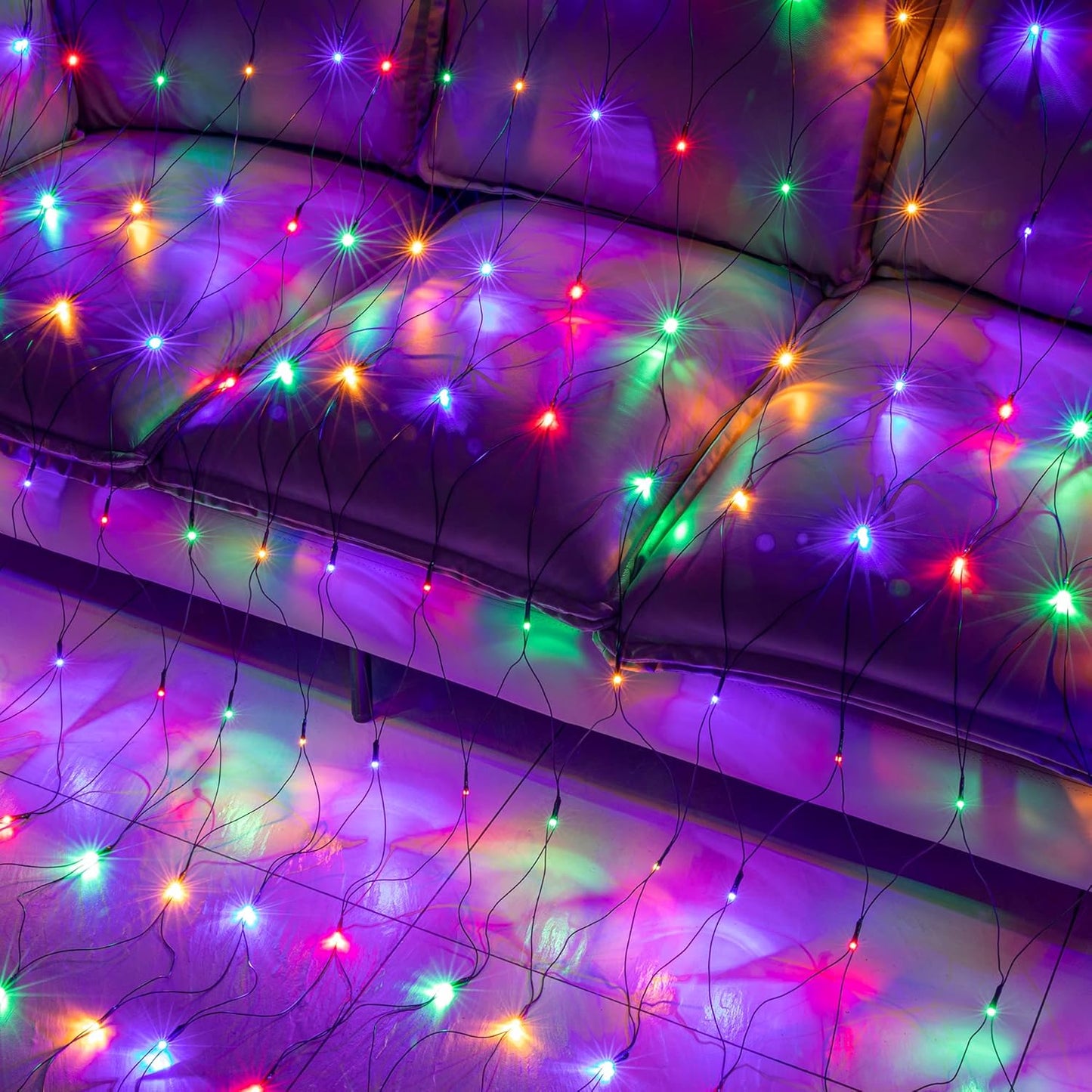 8 lighting modes including steady on, twinkle, slow glow, chasing/flash, and sequential