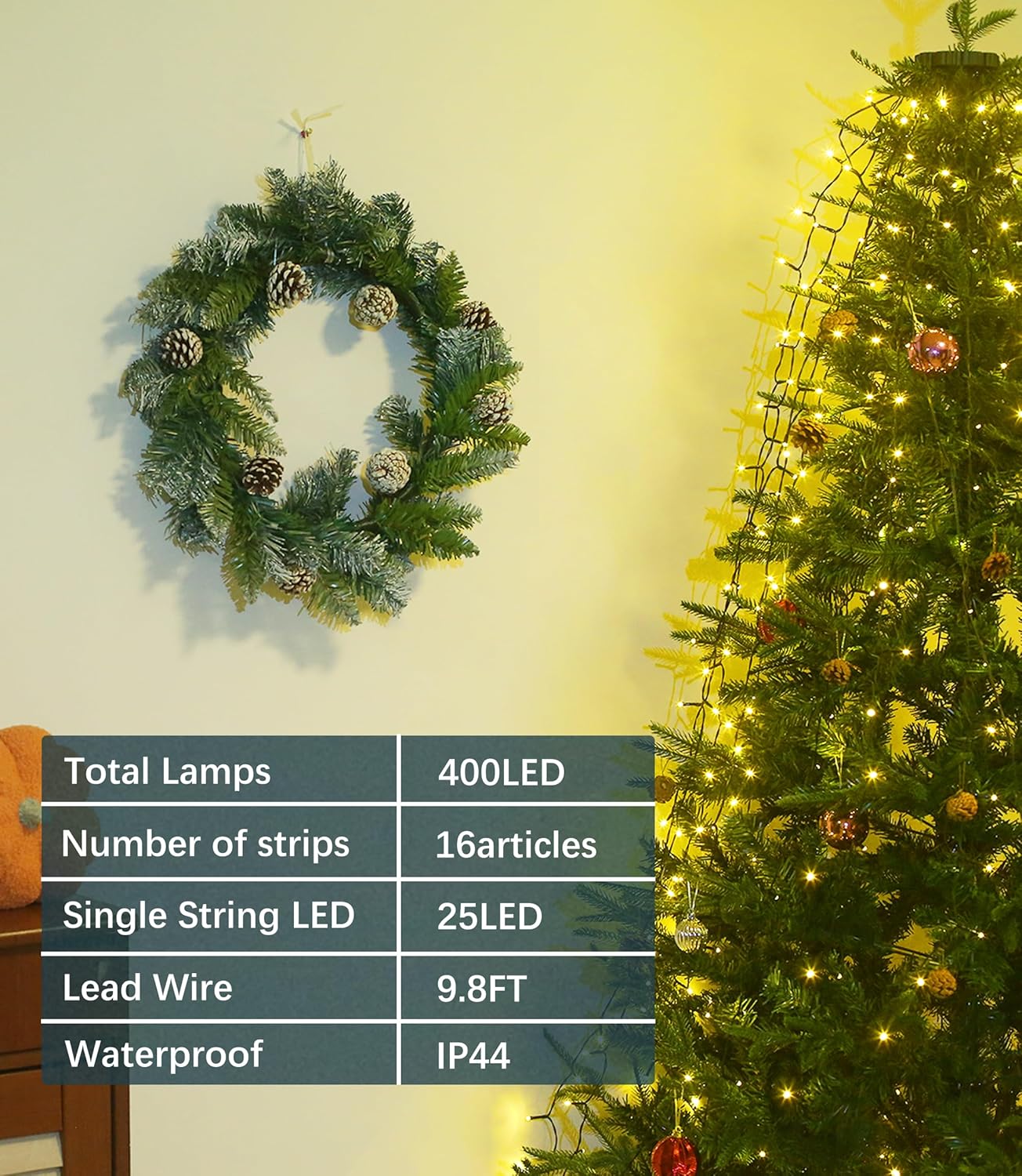 8 lighting modes selectable via power plug button