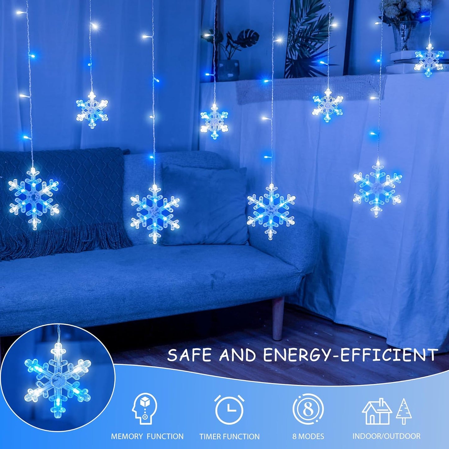 8 lighting modes with memory function retaining last setting