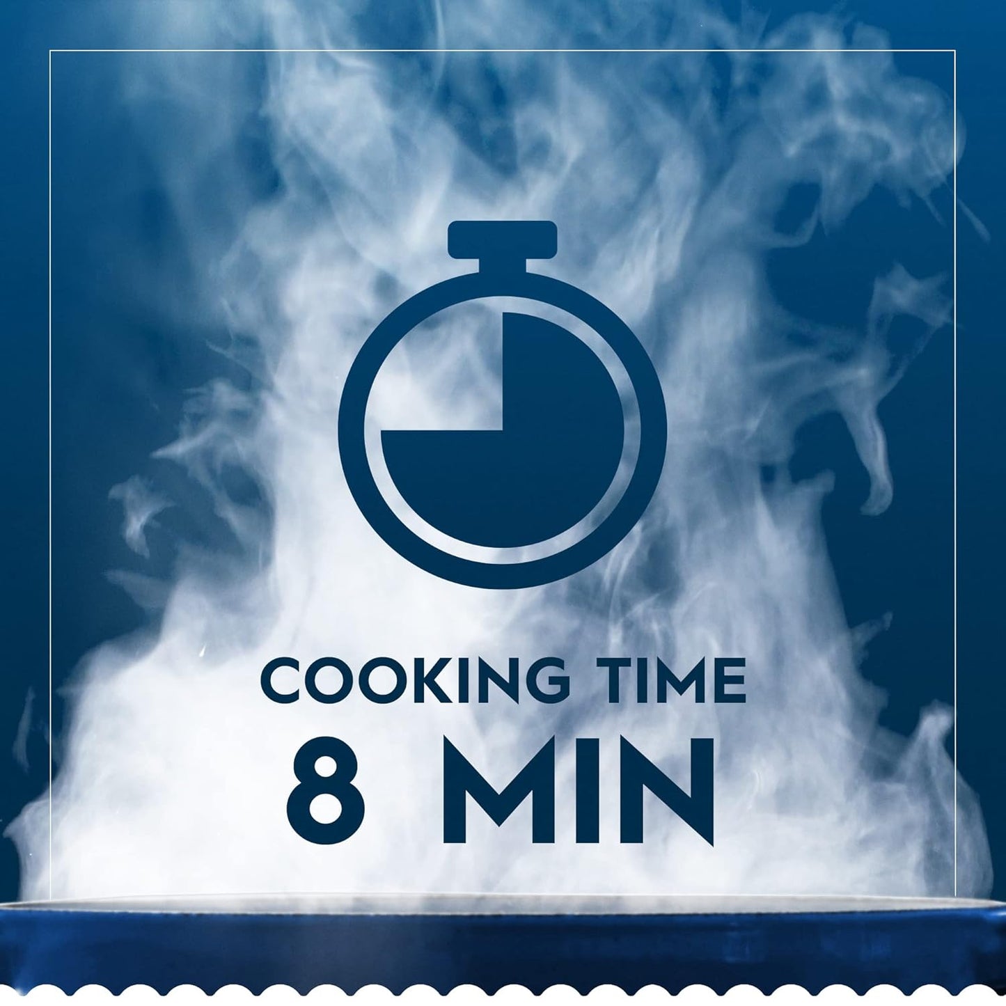 8-minute boil time before baking per package directions