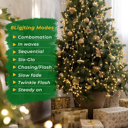 8 selectable lighting modes controlled via plug button