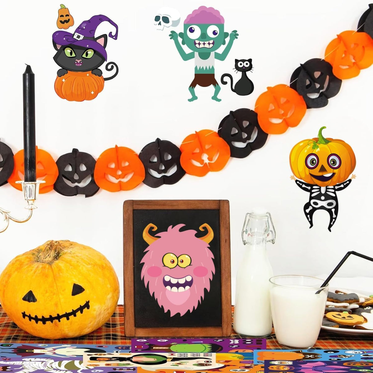 8-variant product line spanning halloween diy, halloween style, classic, aesthetic, book stickers, thanksgiving, christmas, and 300-piece inspirational packs
