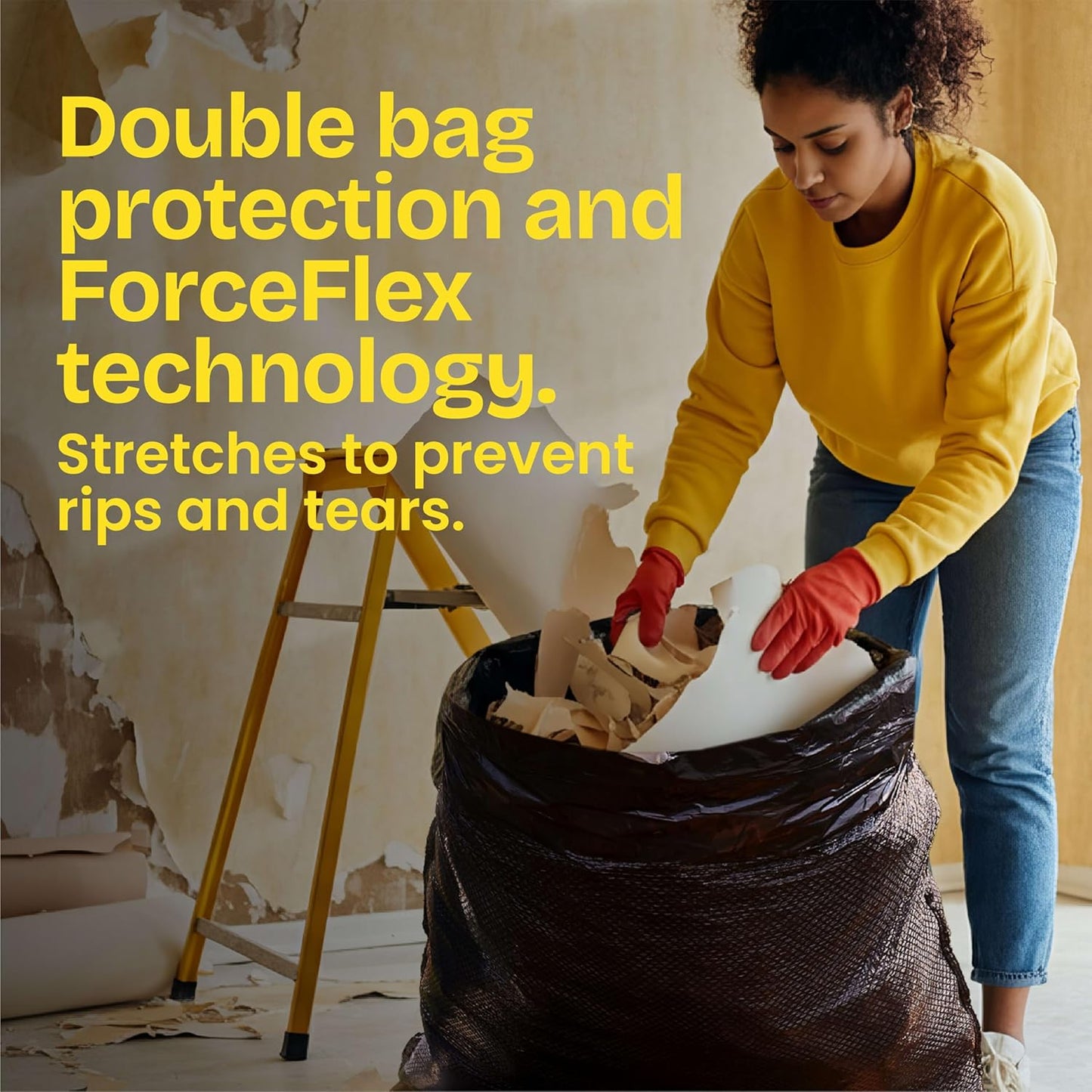 80+ pound load rating for heavy-duty cleanup jobs