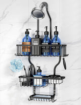 YASONIC 3-Tier Shower Caddy – Spa-Like Bathroom Organizer for Self-Care Routines, Hanging Aluminum Rack in White Finish