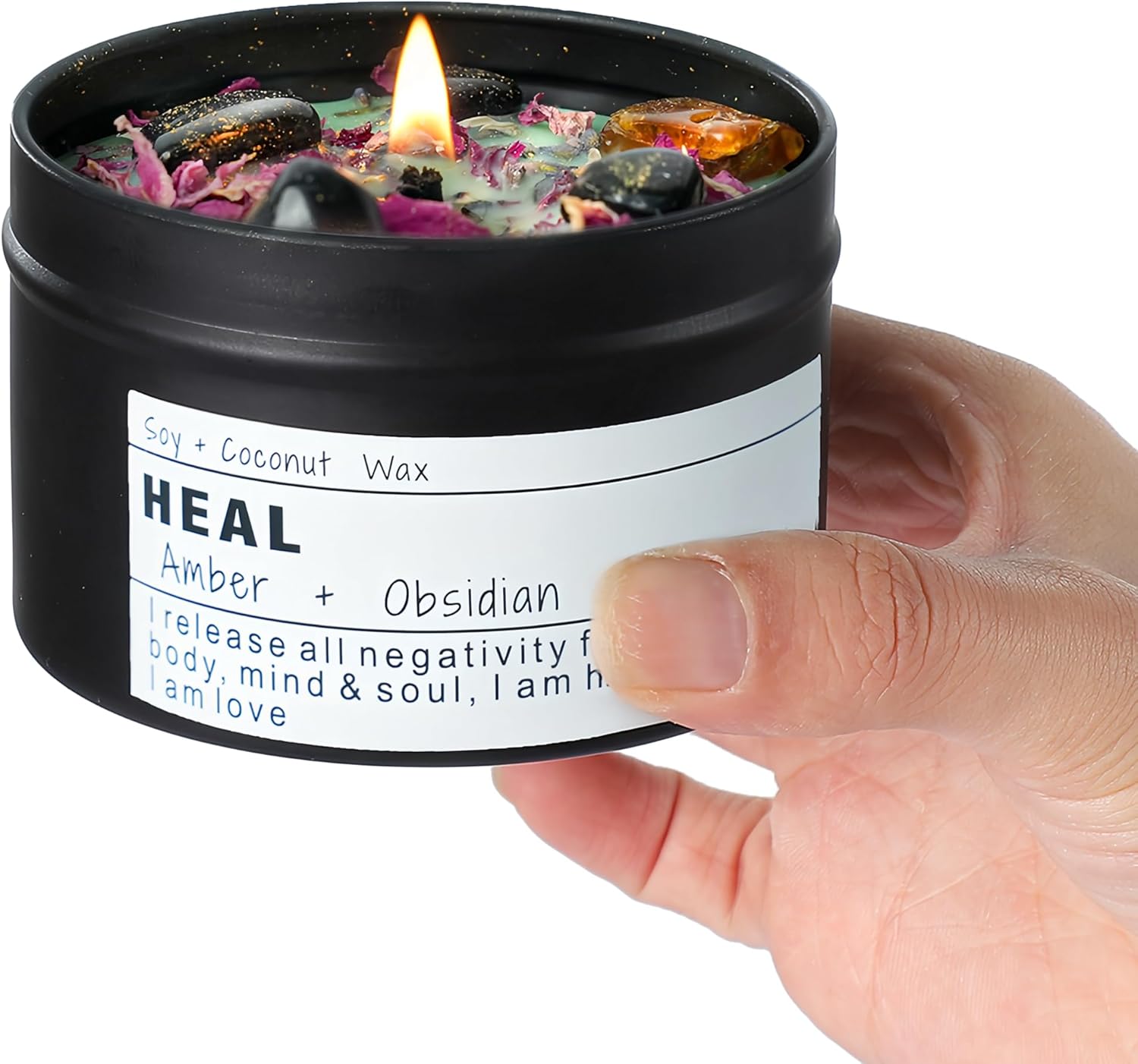 8oz black tin container sized for personal ritual use