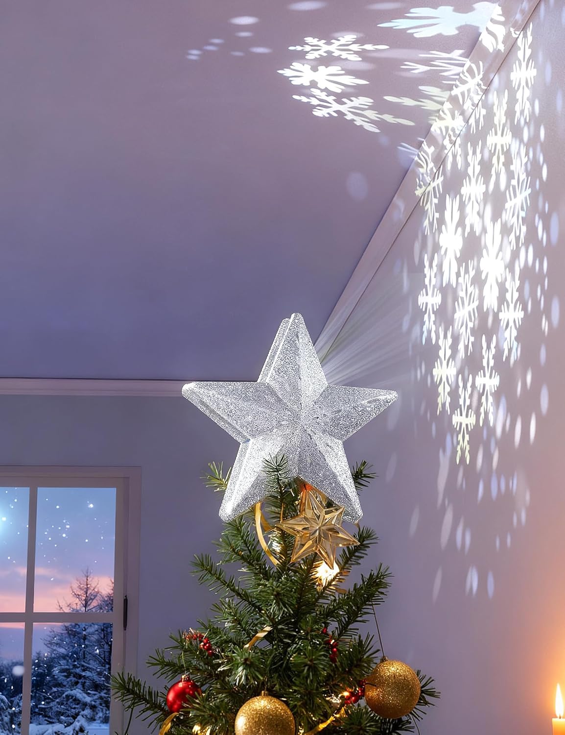 9.2ft plug-in cord for flexible placement on tree and walls