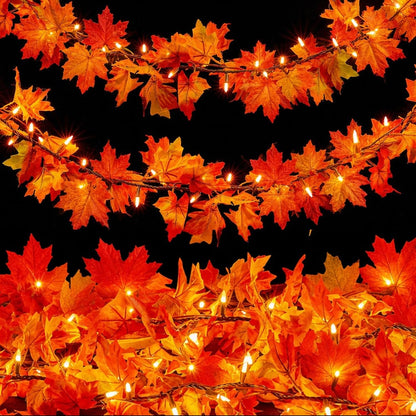 9-foot total length with 50 bright orange incandescent bulbs