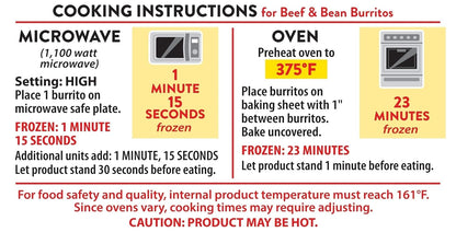 El Monterey Beef and Bean Burritos – Ready-to-Heat Lunch Between Tasks, 8 Ct