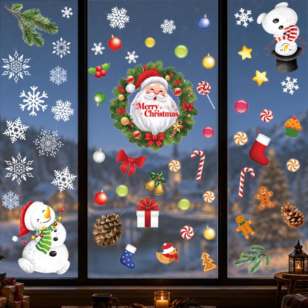 Window Clings for Kids Room – Safe No Glue Halloween Thanksgiving Christmas Decoration for Nursery and Playroom