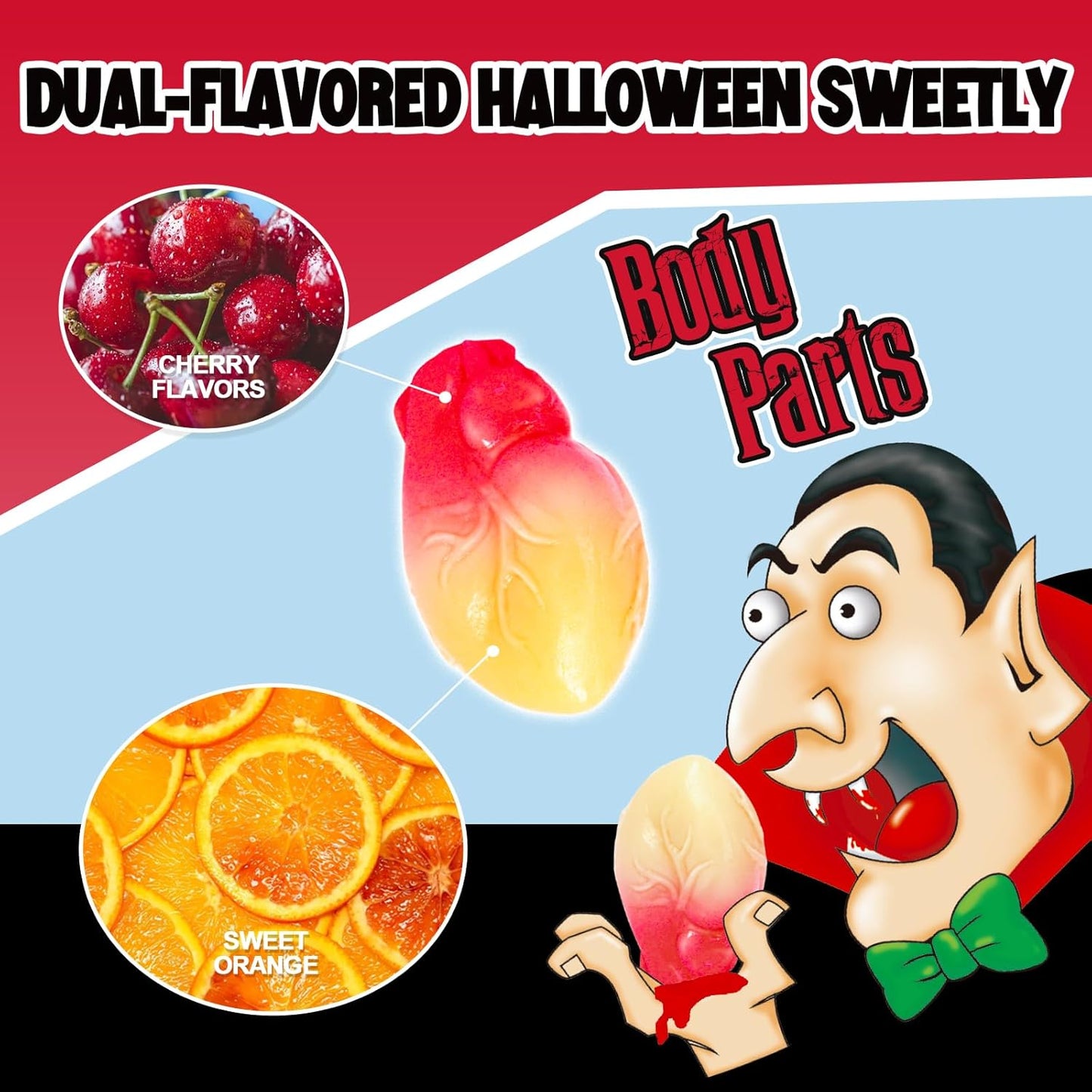9 themed product variants spanning brain, eyeball, mummy, body parts, zombie, pizza, and pumpkin shapes