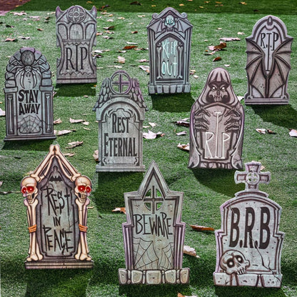 JOYIN Reusable Halloween Tombstones with Stakes – Thoughtful Gift for Hosts Who Throw Annual Halloween Parties