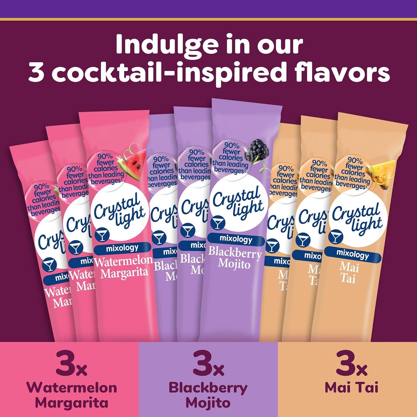 90% fewer calories than leading 16 fl oz beverages (10 vs 130 calories)