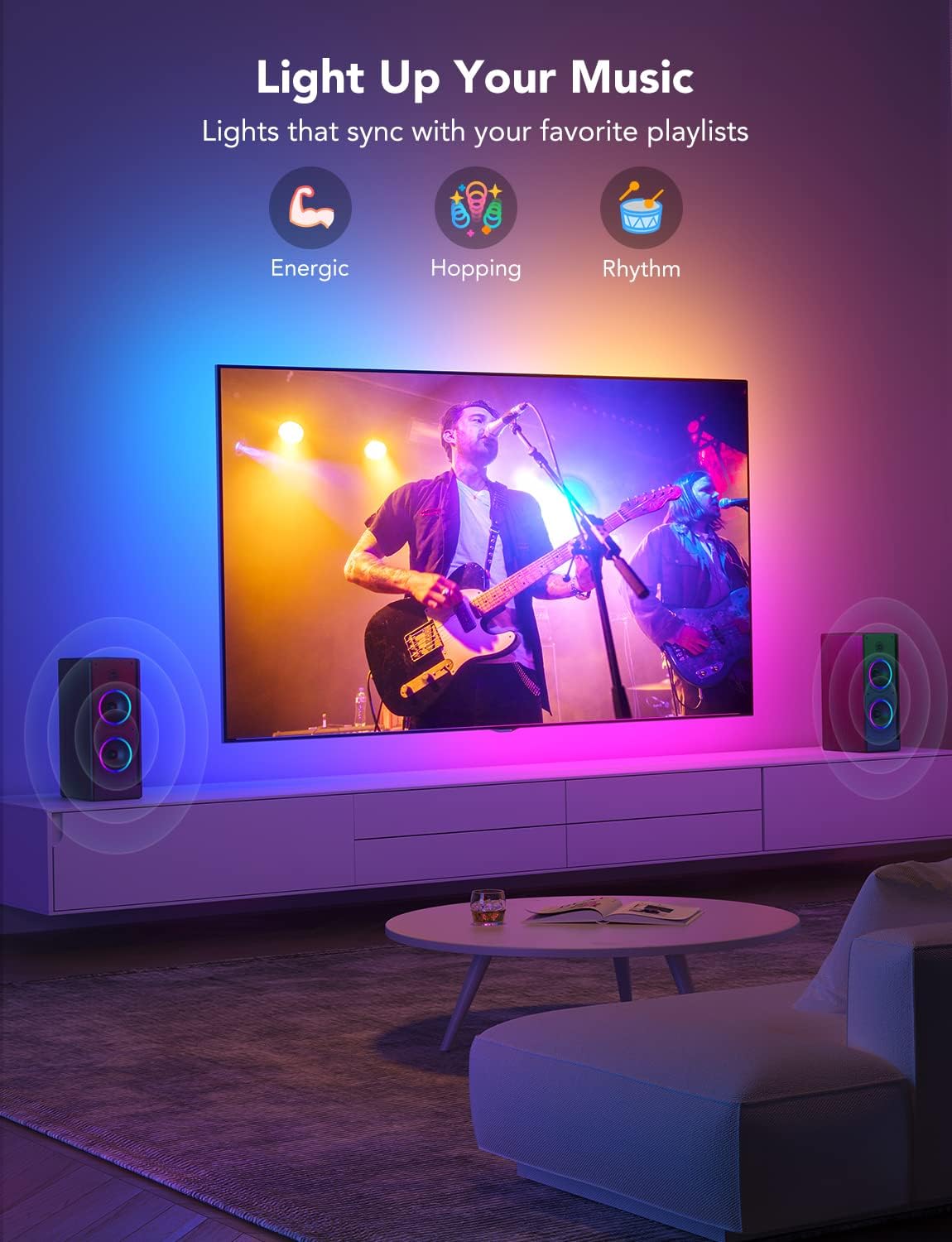 99+ preset scene modes and 11 dedicated music modes in the companion app