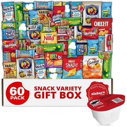 a 60-count snack assortment in one gift box