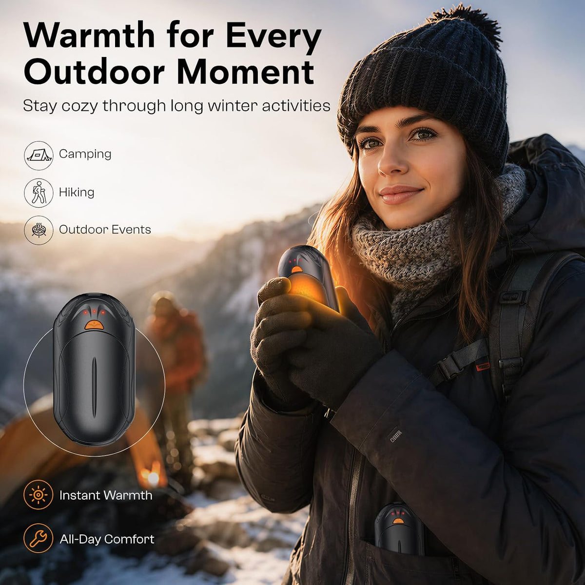 POMPONGO Smokeless Pocket Hand Warmers for Camping, Travel, Dorm Rooms, and Family Use