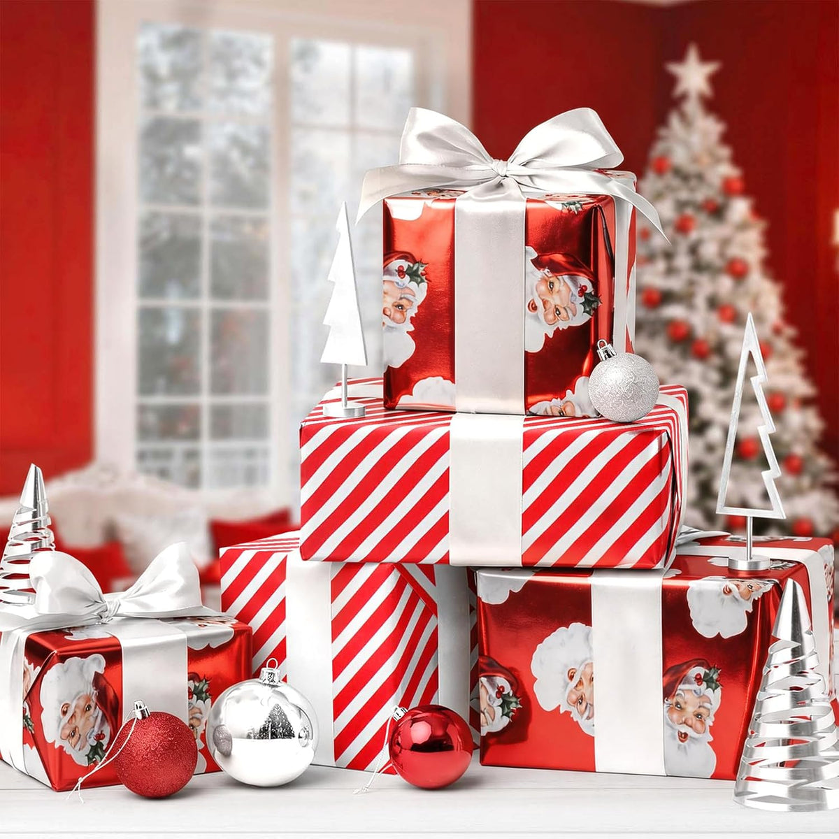 a larger classic santa variation is available at 30 inches wide by 33 feet for oversized gifts